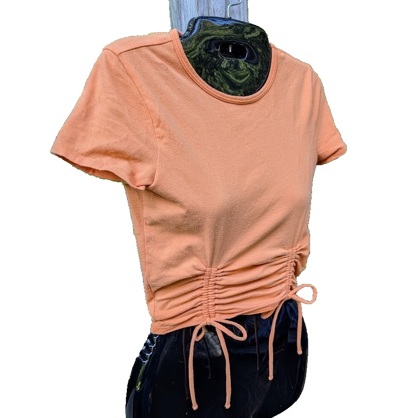 Hollister Must Have Collection Baby Tee Top S Crop Runched Tie Y2k Style Cute